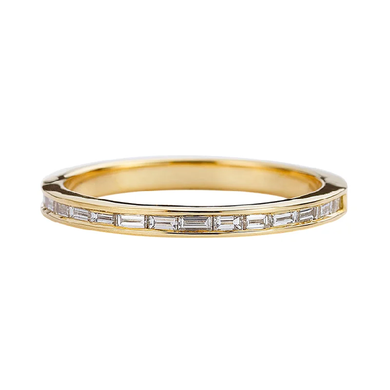 Eternity Wedding Ring with Baguette Diamonds - Art Deco Style Wedding Band