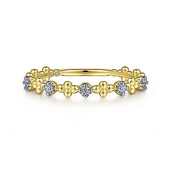 Gabriel & Co. Bujukan Bead Station Ring in 14K Yellow Gold