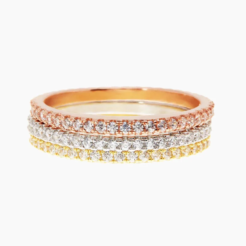 Gems Stackable Eternity Set Rings