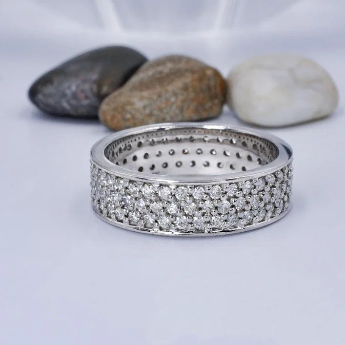 Gorgeous 2.20 CT Round Cut Diamond Eternity Ring in 14KT White Gold