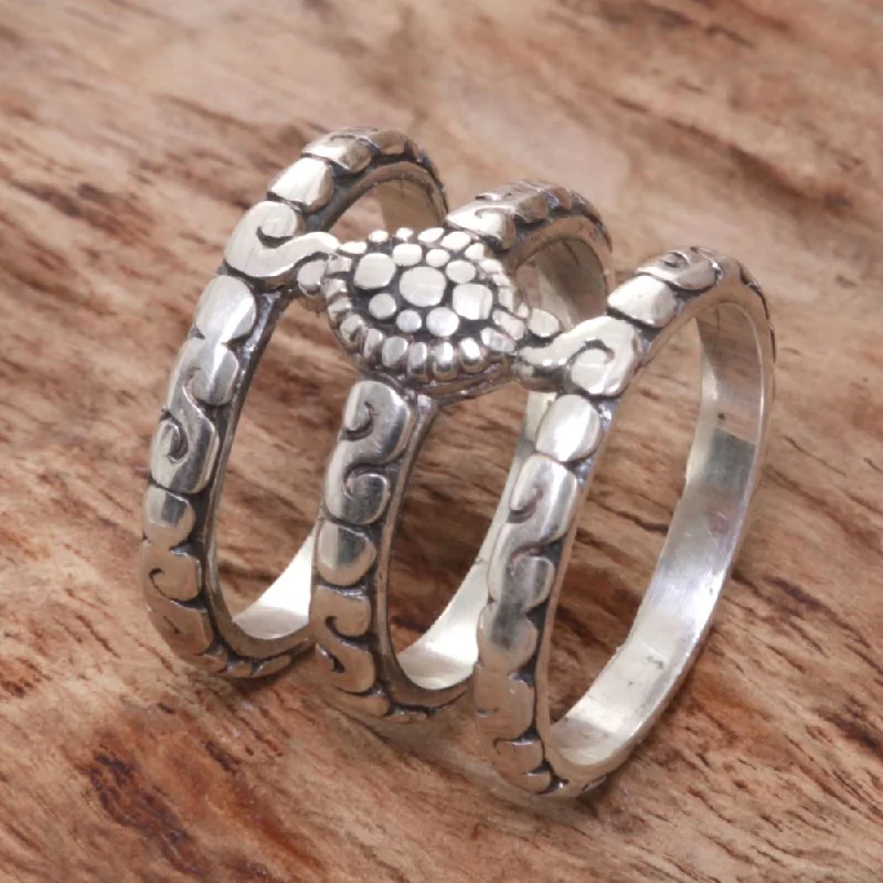 Handmade Sterling Silver 'Bali Trio' Ring (Indonesia)