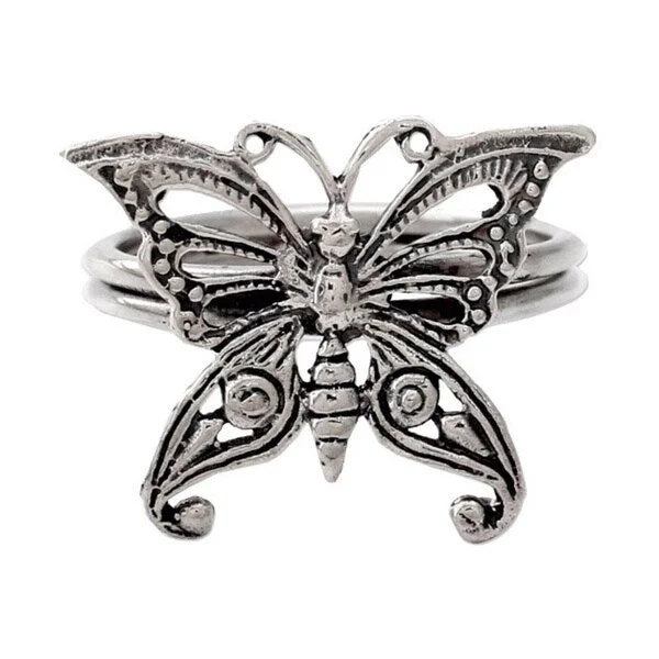 Handmade Sterling Silver 'Butterfly' Cocktail Ring (India)