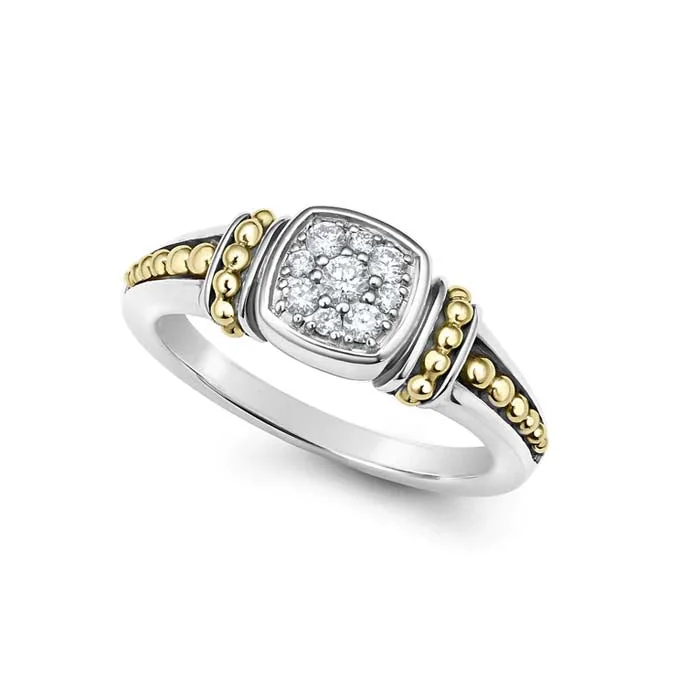 LAGOS Two-Tone Diamond Ring in Sterling Silver and 18K Yellow Gold