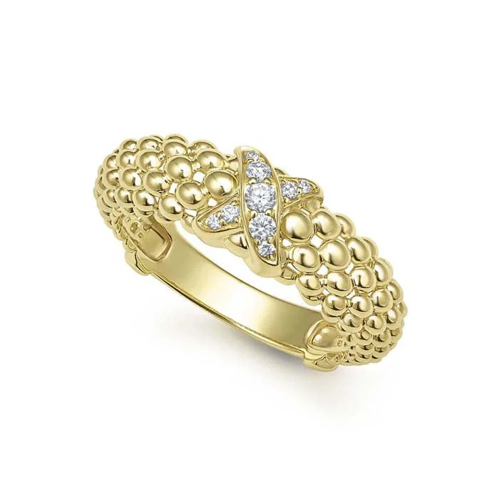 LAGOS X Caviar Diamond Ring in 18K Yellow Gold