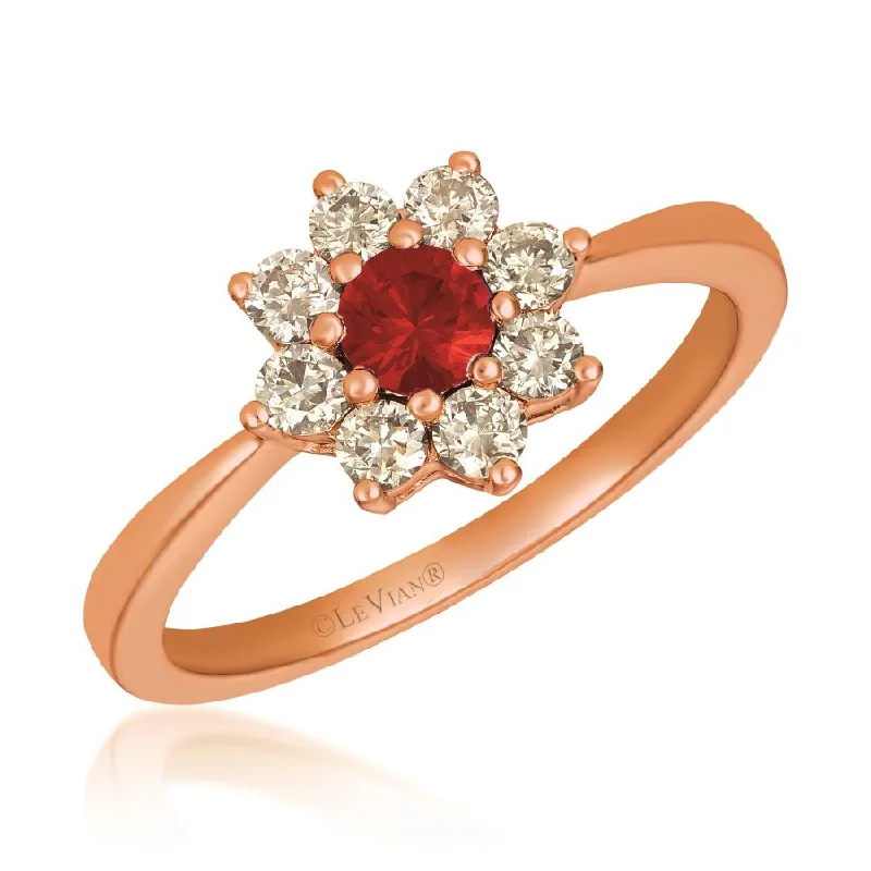 Le Vian Creme Brulee Ring featuring Passion Ruby and Nude Diamonds in 14K Strawberry Gold