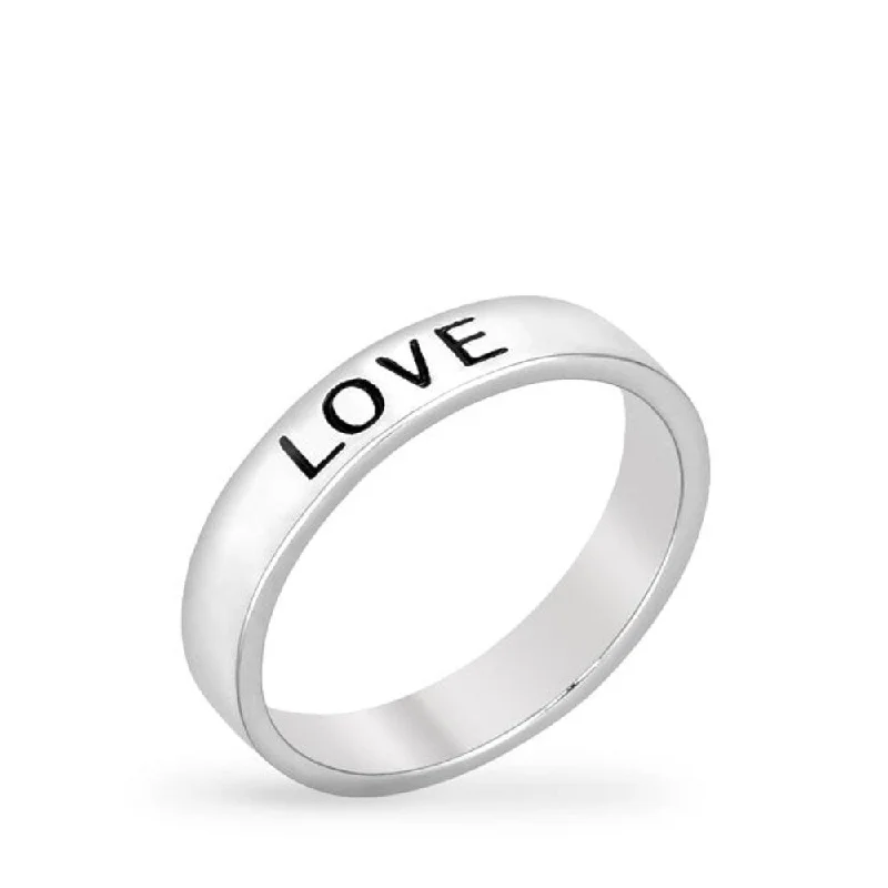 Love Fashion Band With Genuine Rhodium Finish