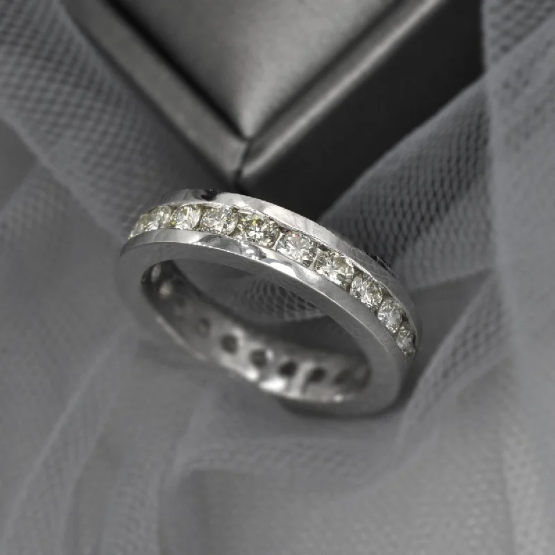 Mesmerizing 4.00CT Round Cut Diamond Eternity Ring in 18KT White Gold