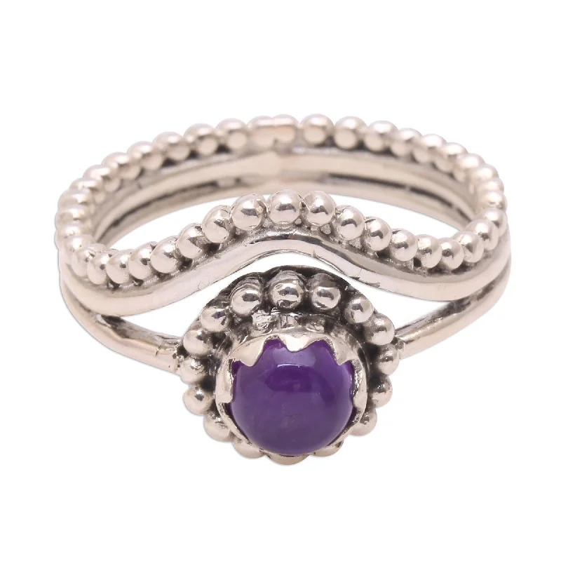 NOVICA Enshrined, Amethyst cocktail ring