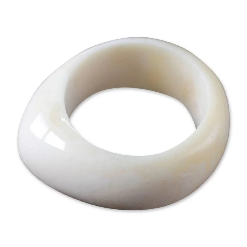 NOVICA Ivory Eagle Spirit, Bone domed ring