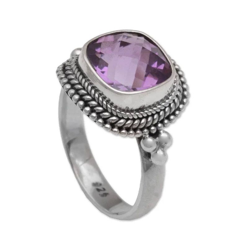 NOVICA Purple Elegance, Amethyst cocktail ring