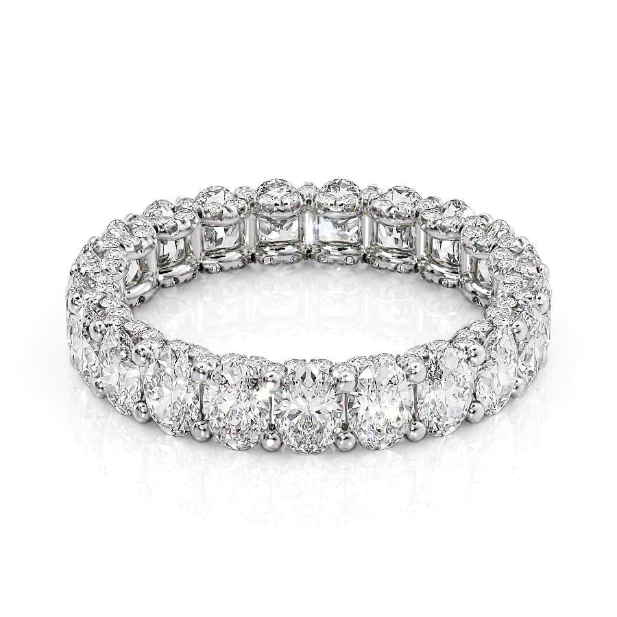 3.3ct Oval U Pave Prong Eternity