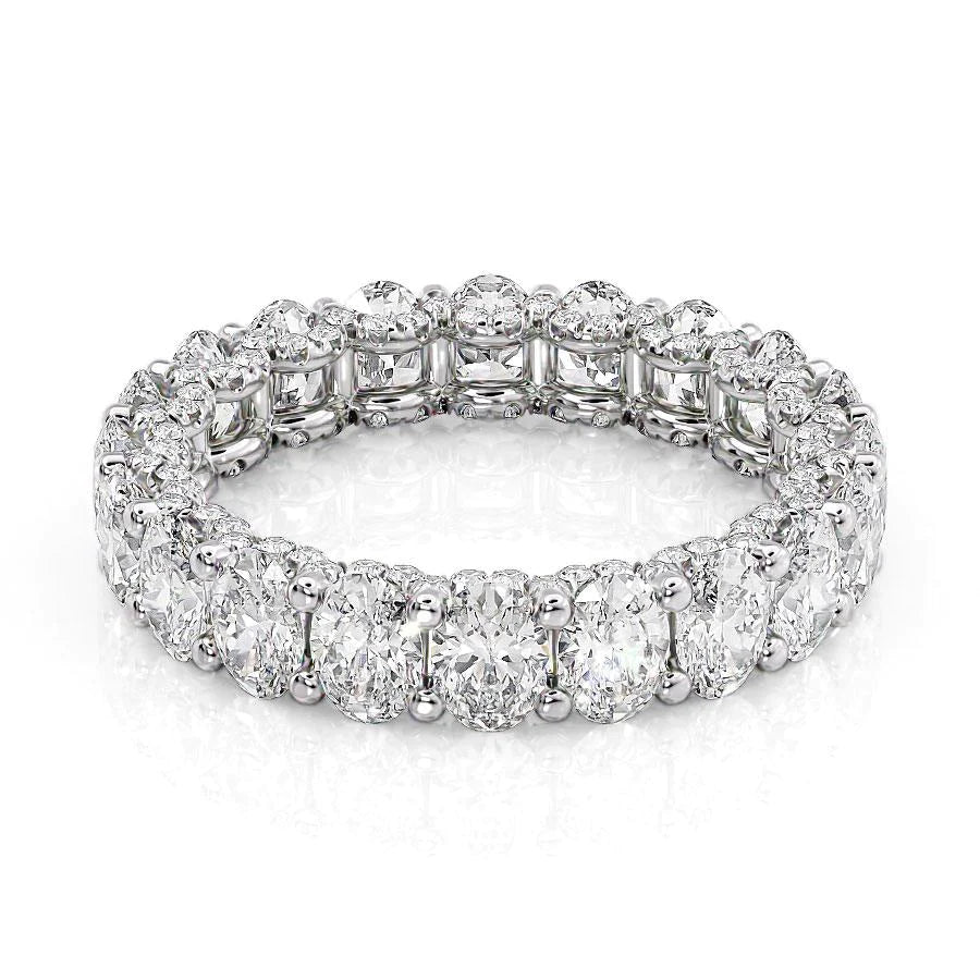 4.3ct Oval U Pave Prong Eternity