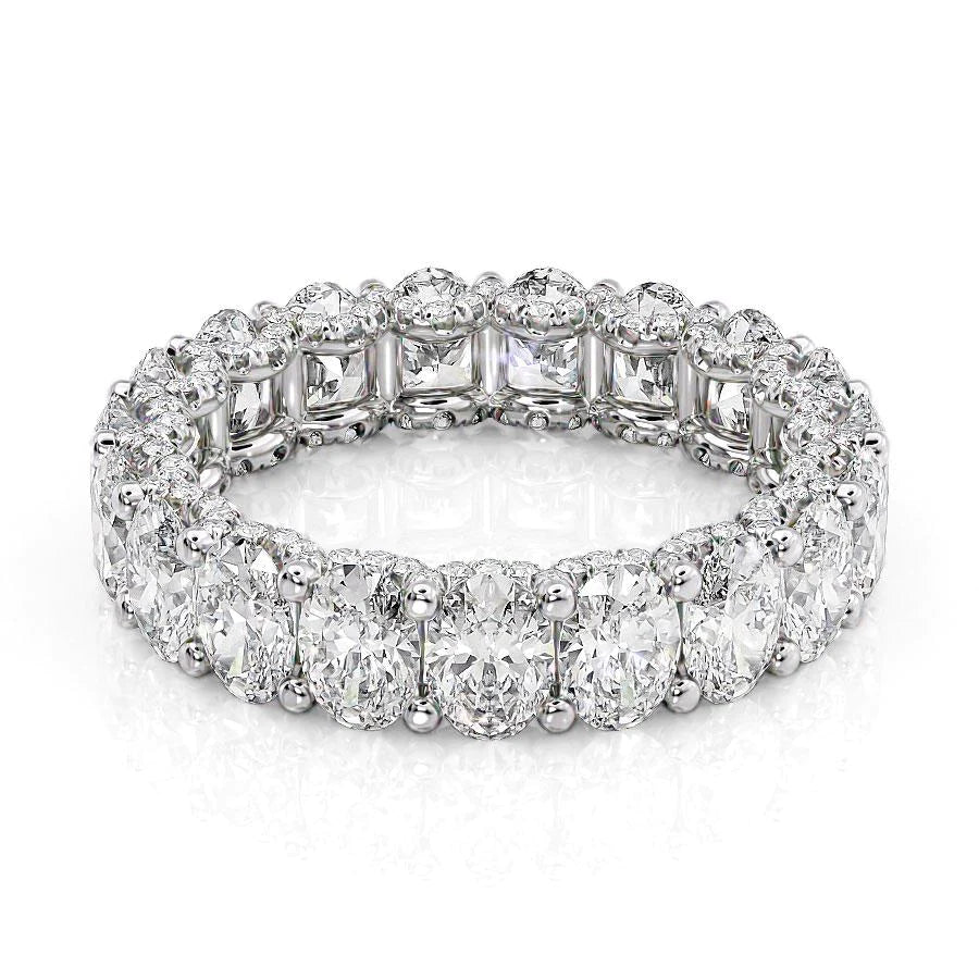 4.8ct Oval U Pave Prong Eternity