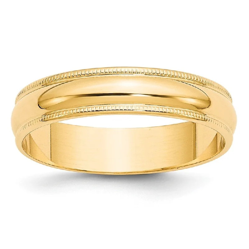 Oxford Ivy 10K Yellow Gold 5mm Classic Men's Milgrain Wedding Band