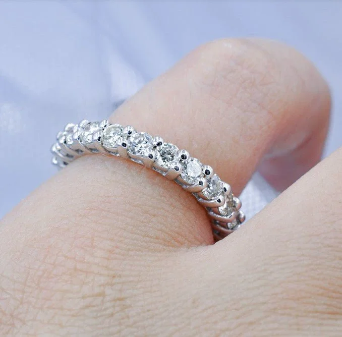 Quality 2.50CT Round Cut Diamond Eternity Ring  in 18kt White Gold