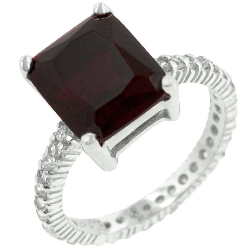 Radiant Cut Ruby Engagement Ring For Women