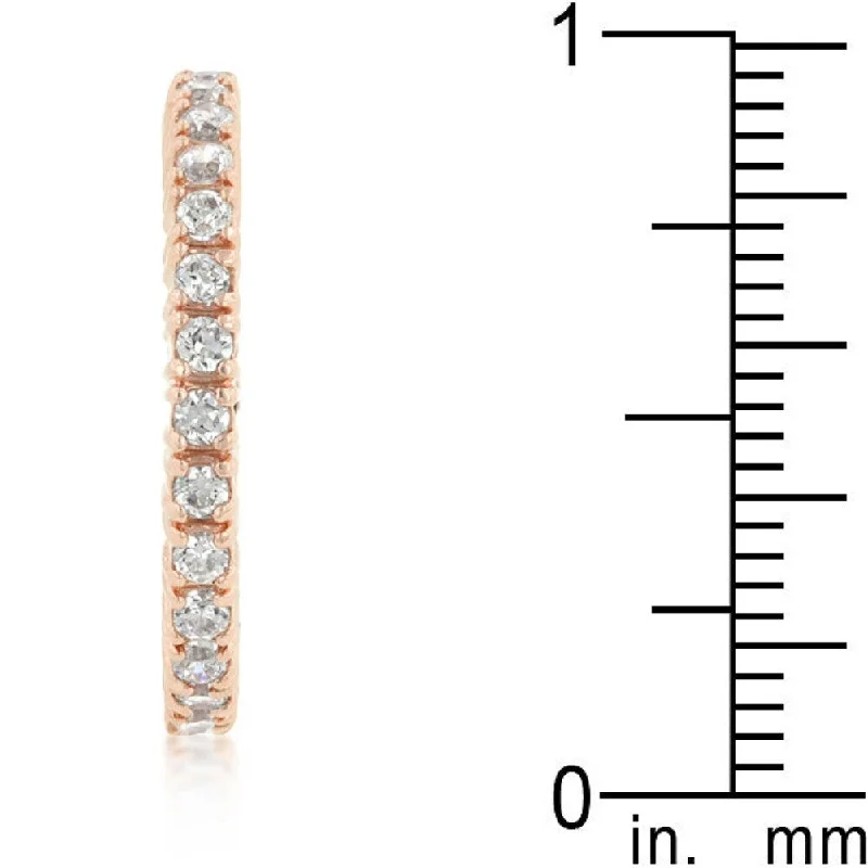 Rose Gold Finish Cubic Zirconia Eternity Band - Rosegold