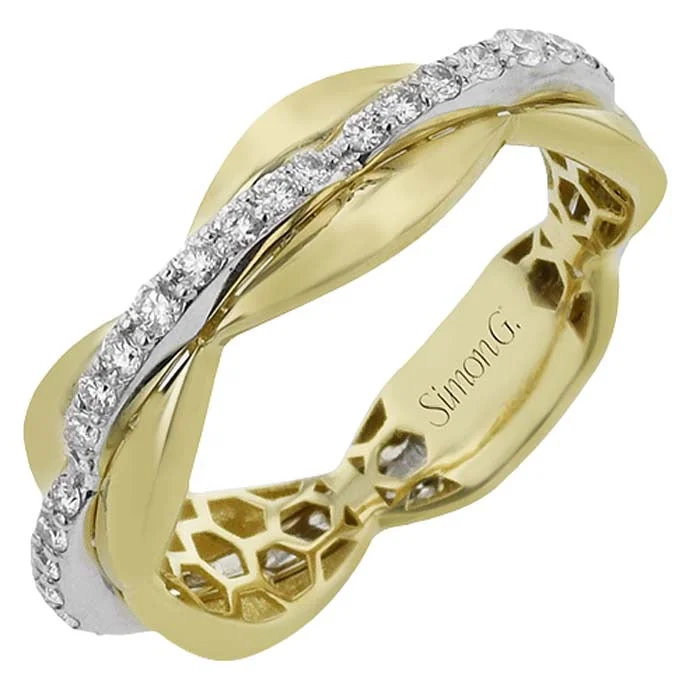 Simon G. Pave' Diamond Right Hand Ring in 18K Yellow and White Gold