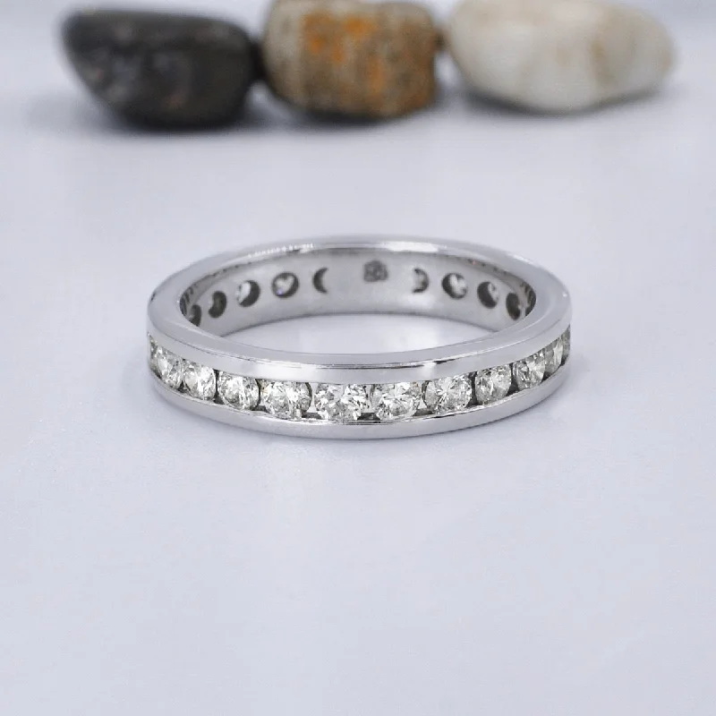 Special 1.00CT Round Cut Diamond Eternity Ring in 14KT White Gold