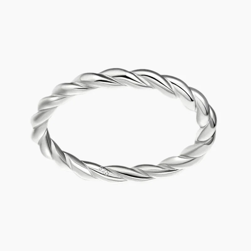 925 Sterling Silver Cute Twist Ring