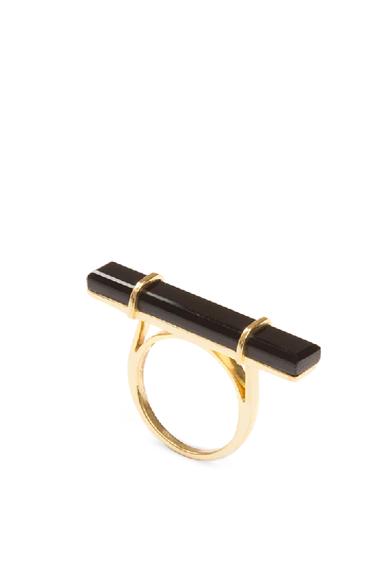 Urban Bar Ring with Black Onyx