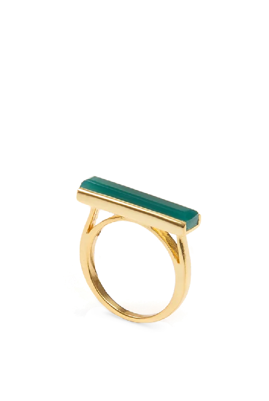 Urban Ring with Green Onyx