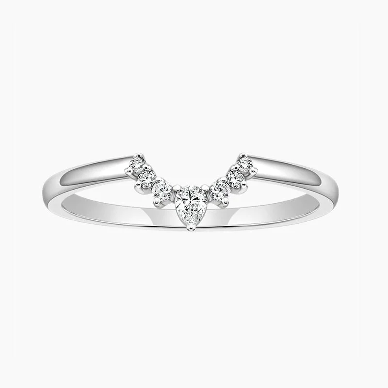 V Shape Sterling Ring with CZ