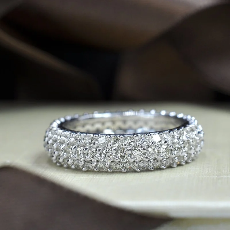 VIP 2.50 CT Round Cut Diamond Eternity Ring in 14KT White Gold