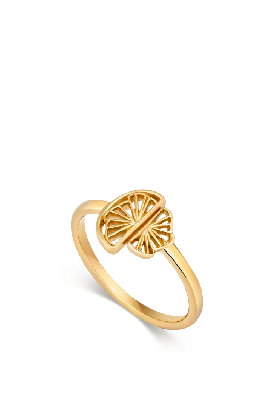 Wedge Fan Ring, Gold