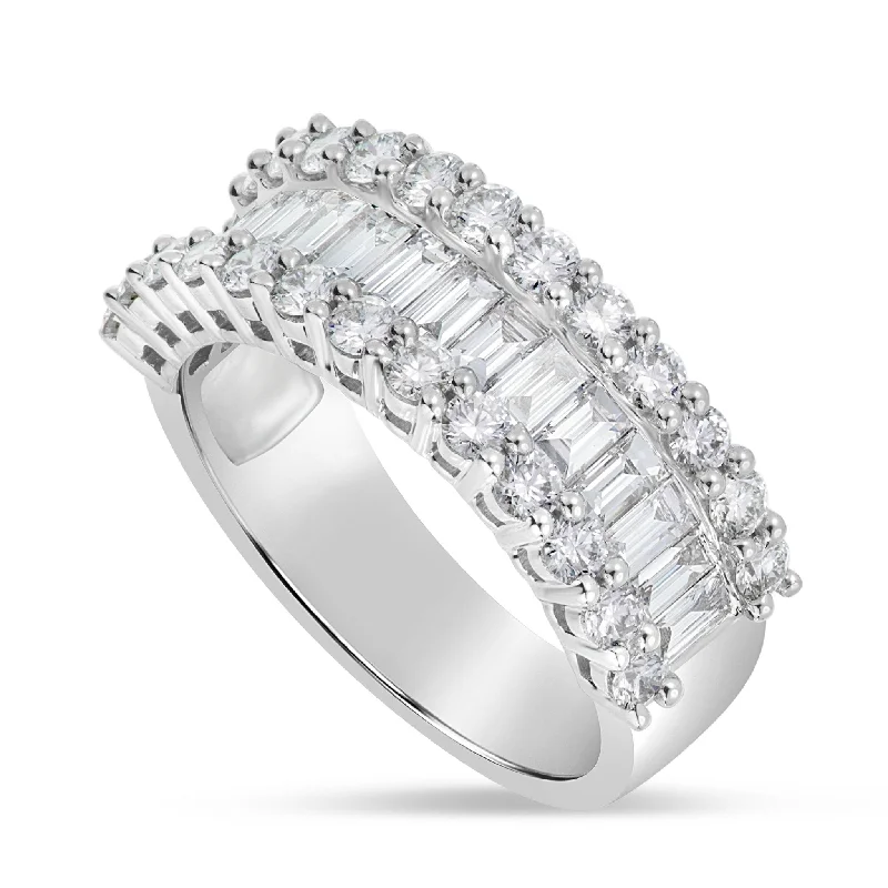 18k White Gold 1.97ct Baguette Diamond Half Eternity Ring