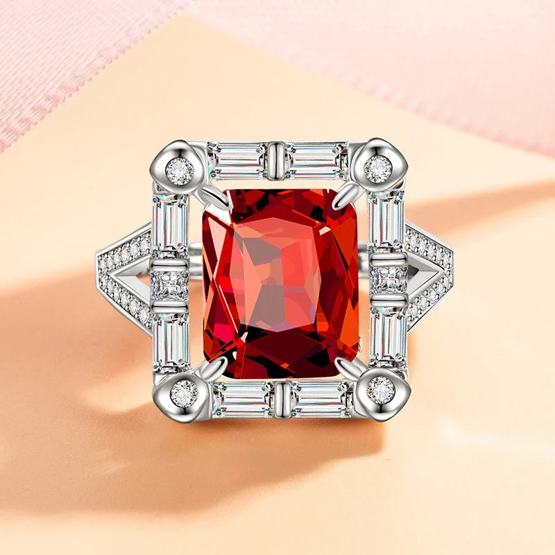 Wholesale Fashion Full Diamond Ruby open Ring