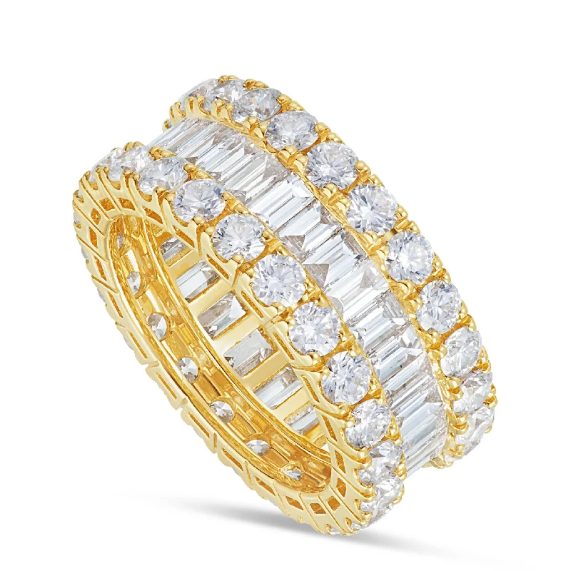 18k Gold 6.0ct Baguette Diamond Full Eternity Ring