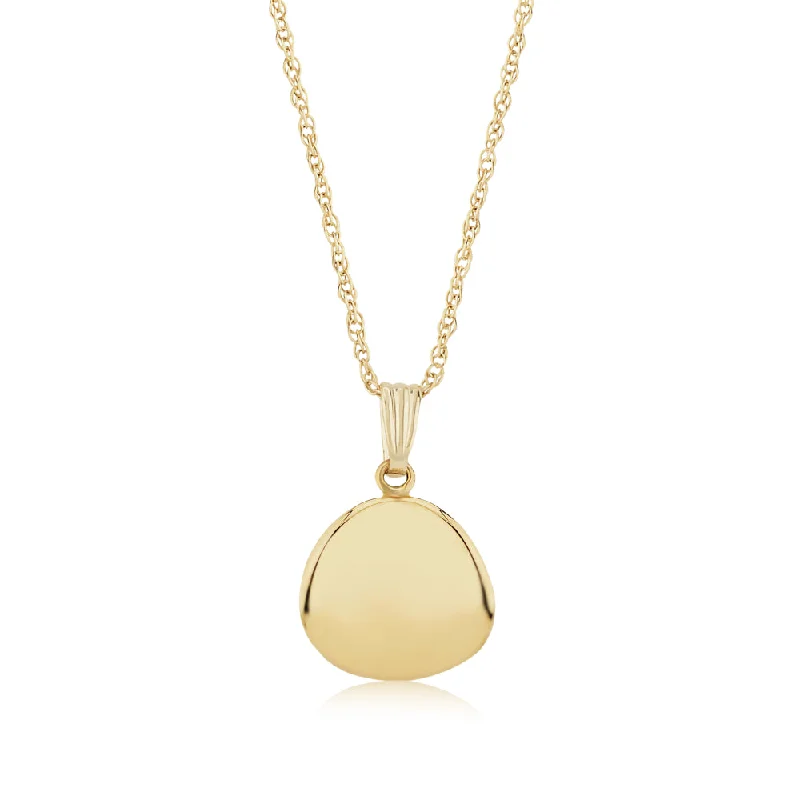 14k Gold Dapped Disc Pendant Necklace