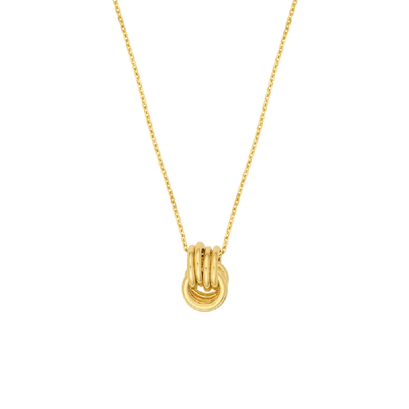 14k Gold Love Knot Pendant Necklace