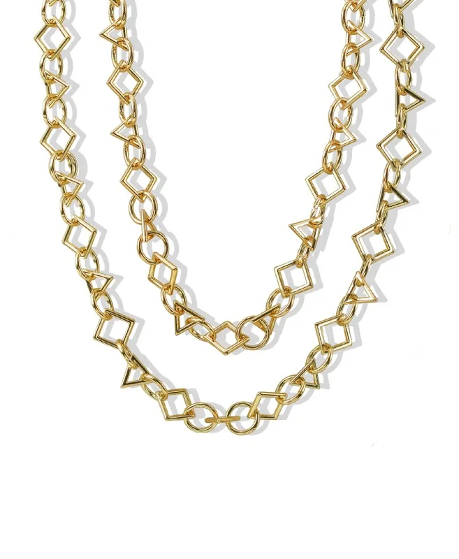 14K Gold Plated Geometric Necklace