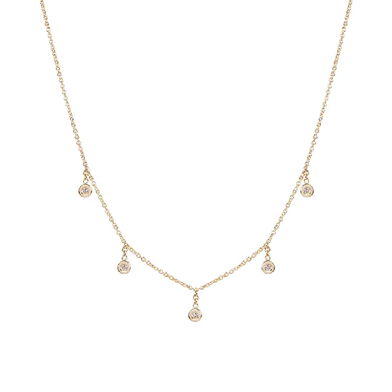 5 DIAMOND DROP NECKLACE