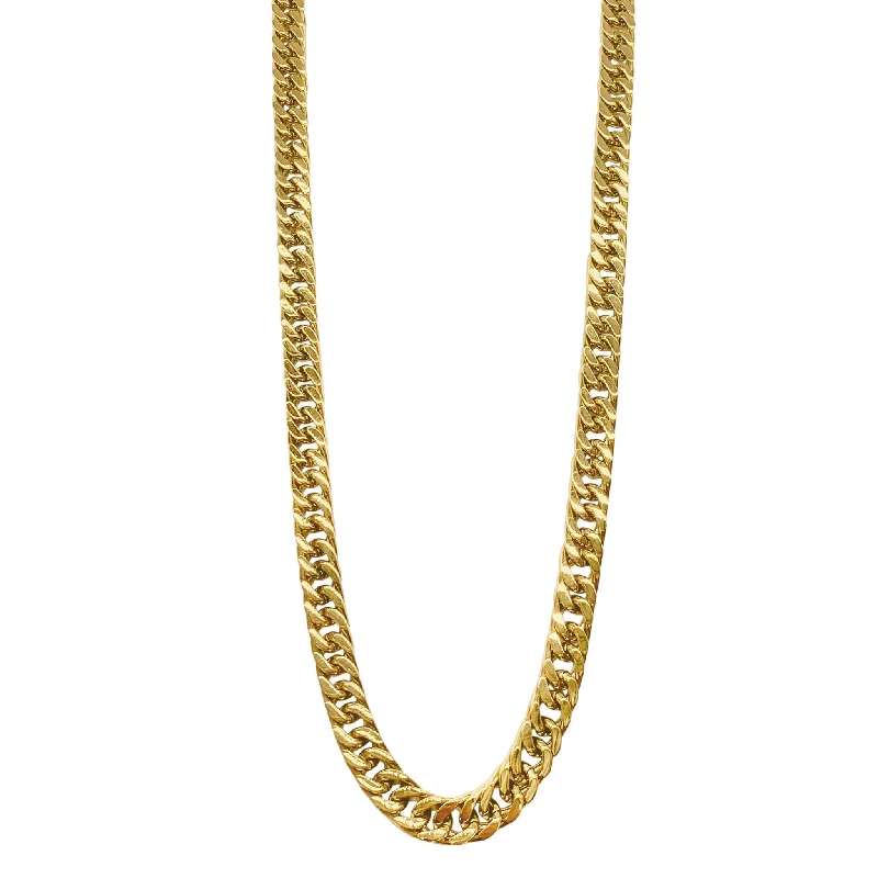 Adornia Water Resistant Extra Thick 9mm Cuban Chain gold