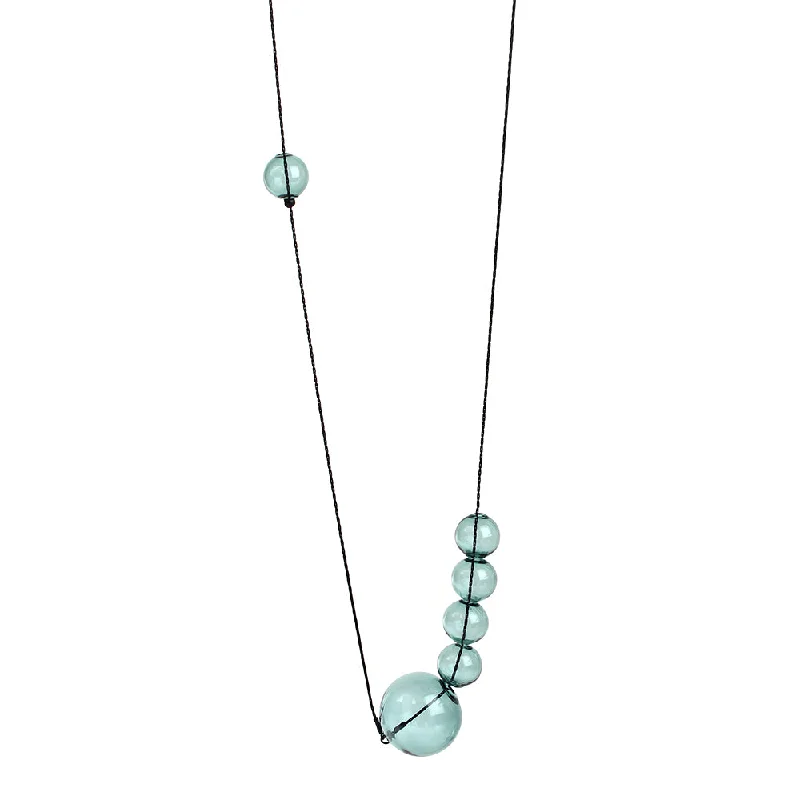 Aqua Bubble Versatile Glass Necklace