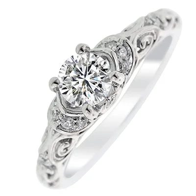 Artcarved Diamond Peyton Setting in 14kt White Gold (1/8ct tw)