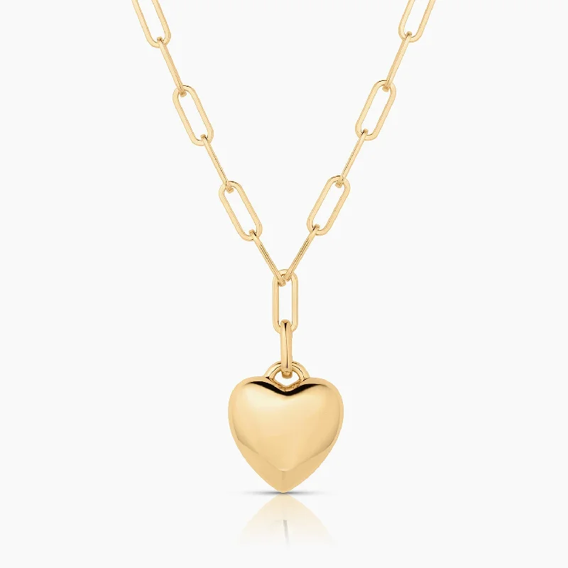 AURELIE PUFFY HEART LINK NECKLACE