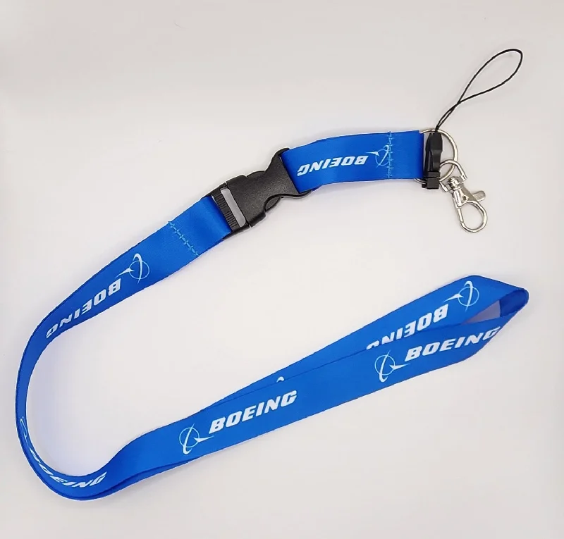 Boeing Logo Blue/White Lanyard