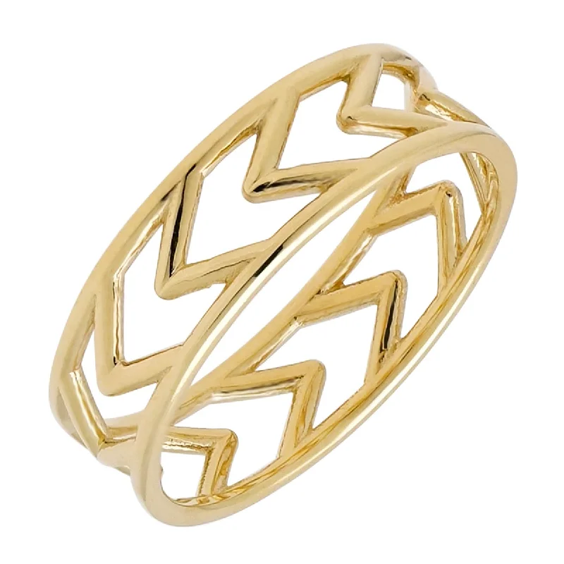 Chevron Band in 14kt Yellow Gold