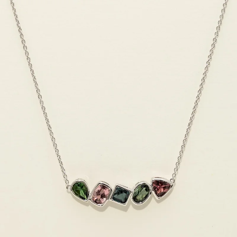 Coastlines Maine Tourmaline Necklace in 14kt White Gold