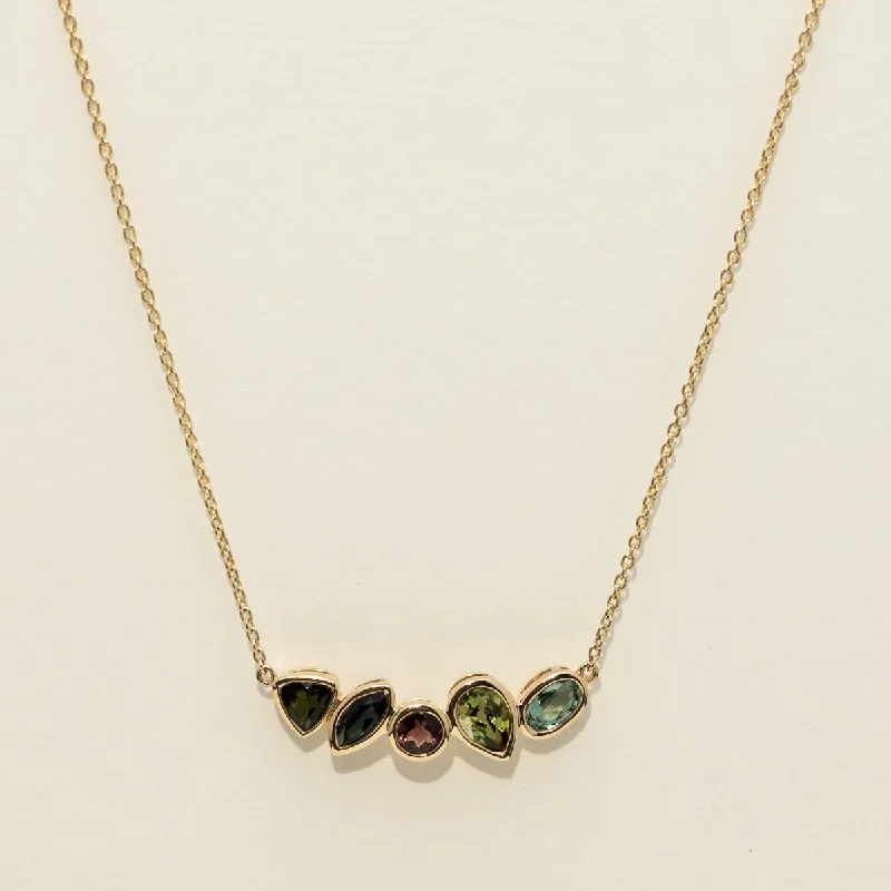 Coastlines Maine Tourmaline Necklace in 14kt Yellow Gold