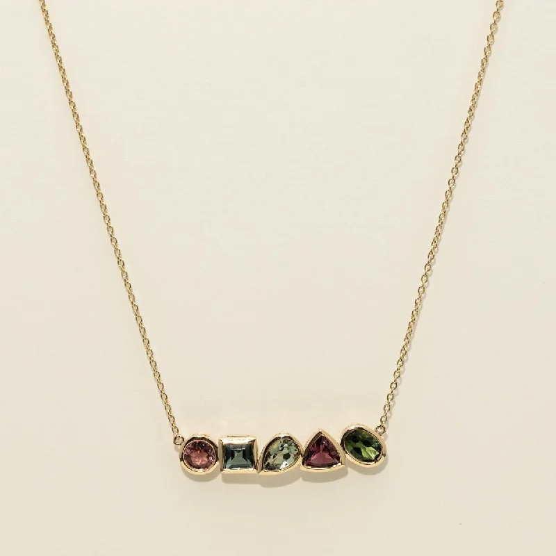 Coastlines Maine Tourmaline Necklace in 14kt Yellow Gold