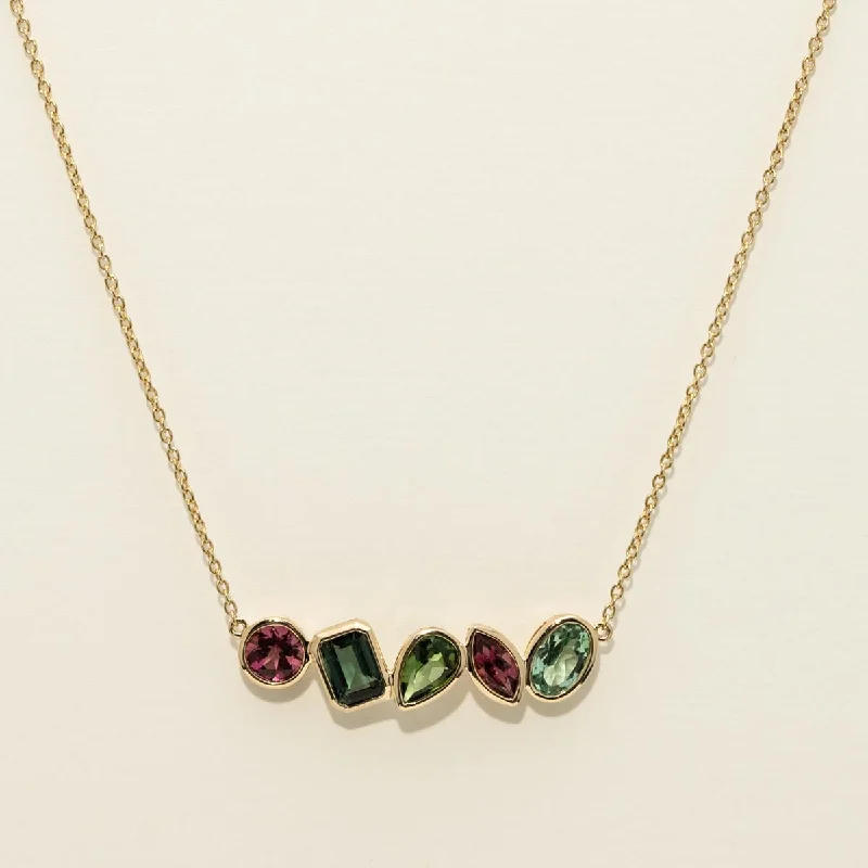 Coastlines Maine Tourmaline Necklace in 14kt Yellow Gold