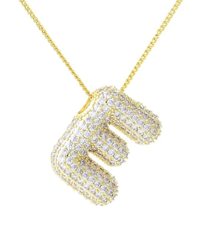 Cubic Zirconia Bubble "E" Necklace