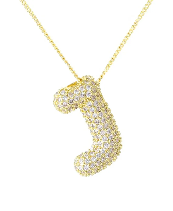 Cubic Zirconia Bubble "J" Necklace