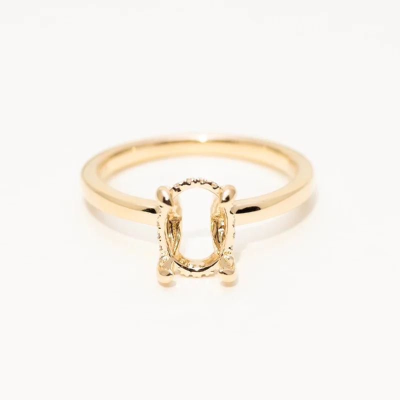 Daydream Oval Diamond Halo Setting in 14kt Yellow Gold (1/20ct tw)