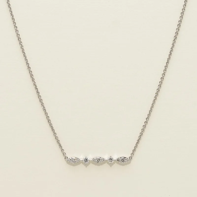 Diamond Bar Necklace in 14kt White Gold (1/3ct tw)